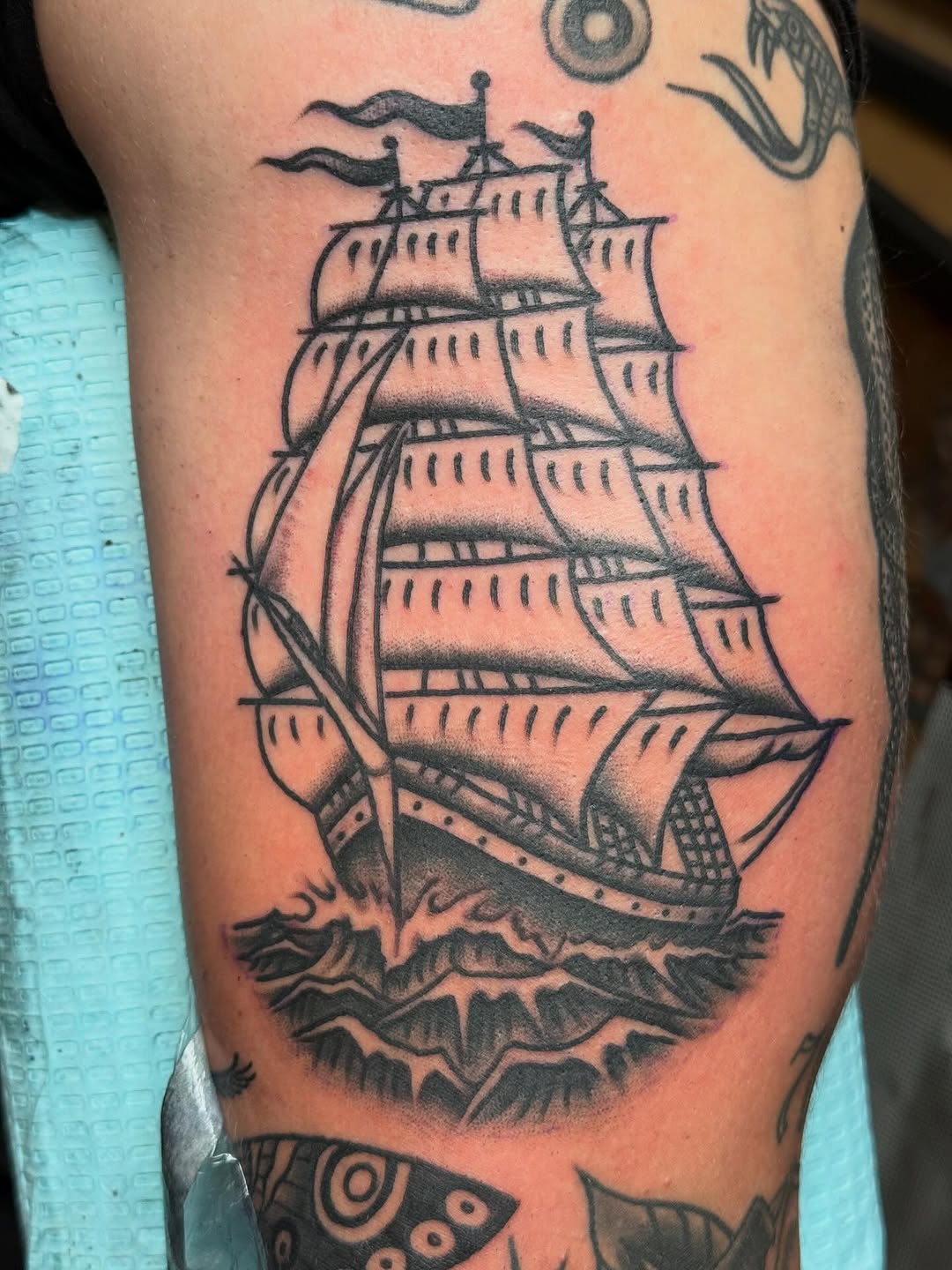 Tattoo by @rosskjones — american_traditional, blackwork