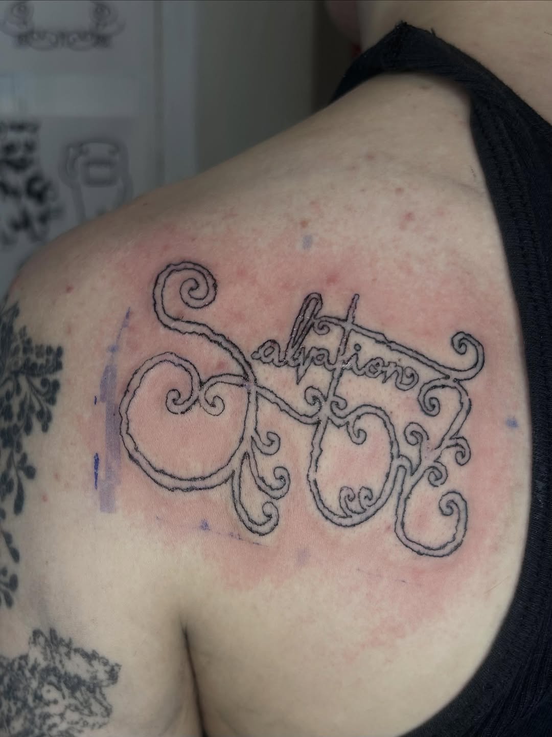 Tattoo by @witnessedhell — lettering_script