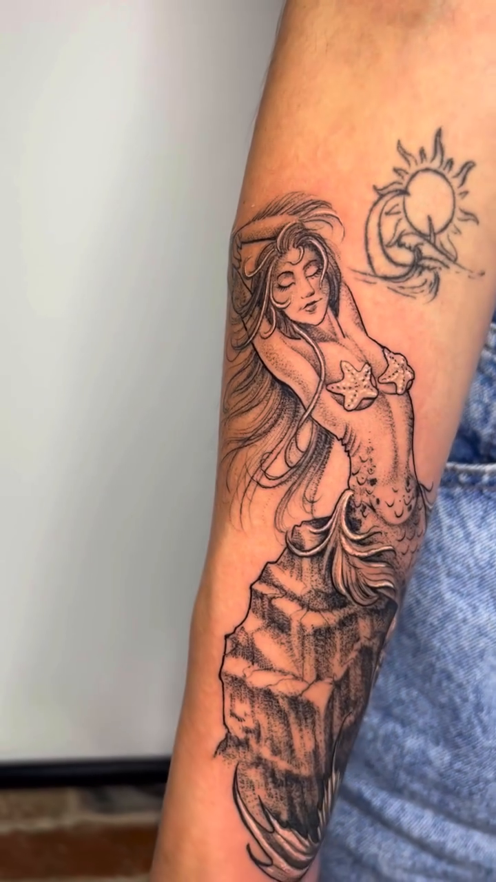 Tattoo by @tallartist — black_and_grey, realism