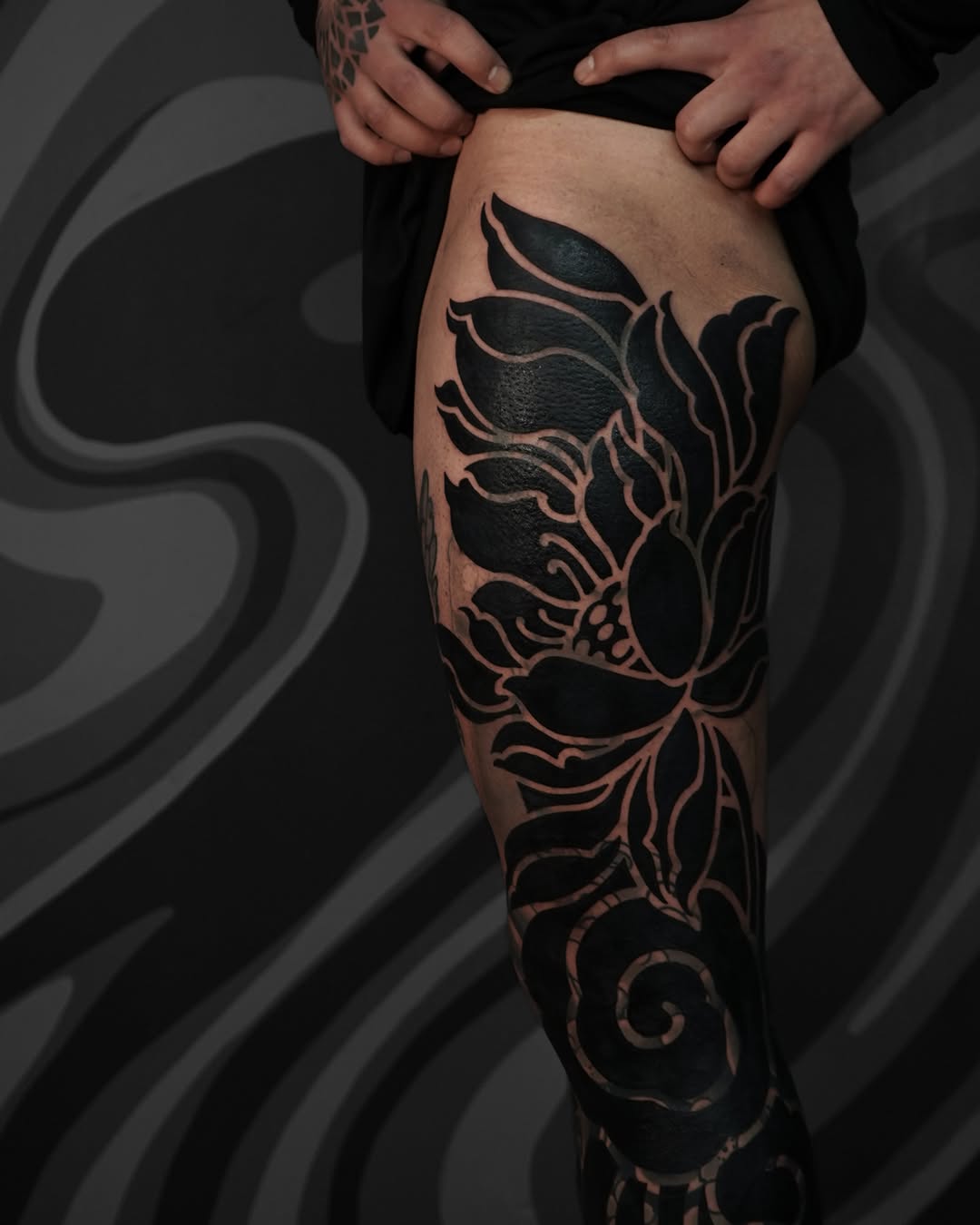 Tattoo by @volta.black — blackwork, japanese_irezumi
