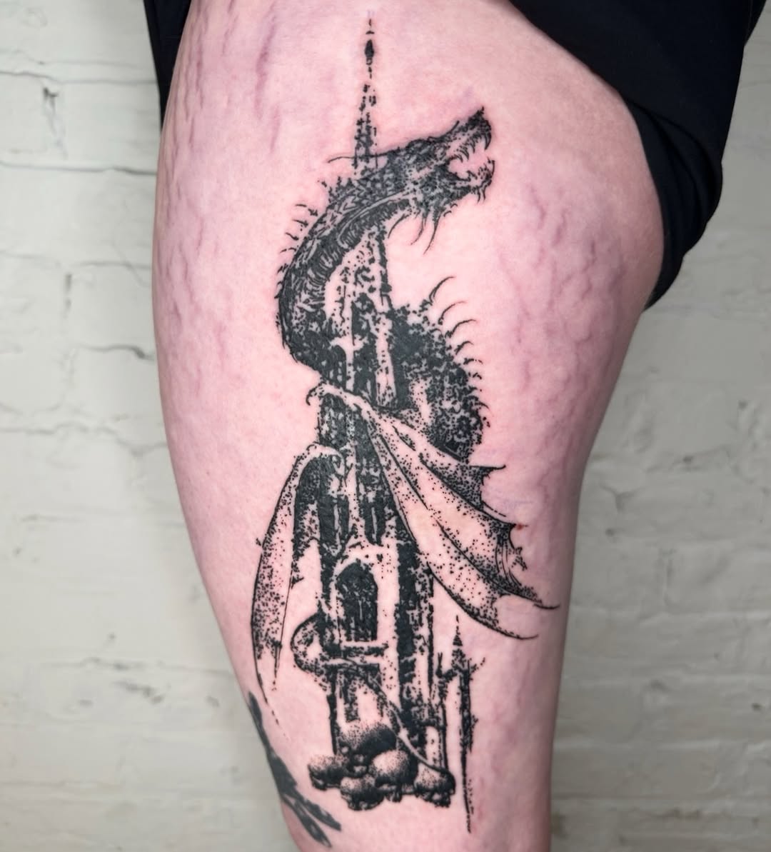 Tattoo by @macbeth_art — blackwork