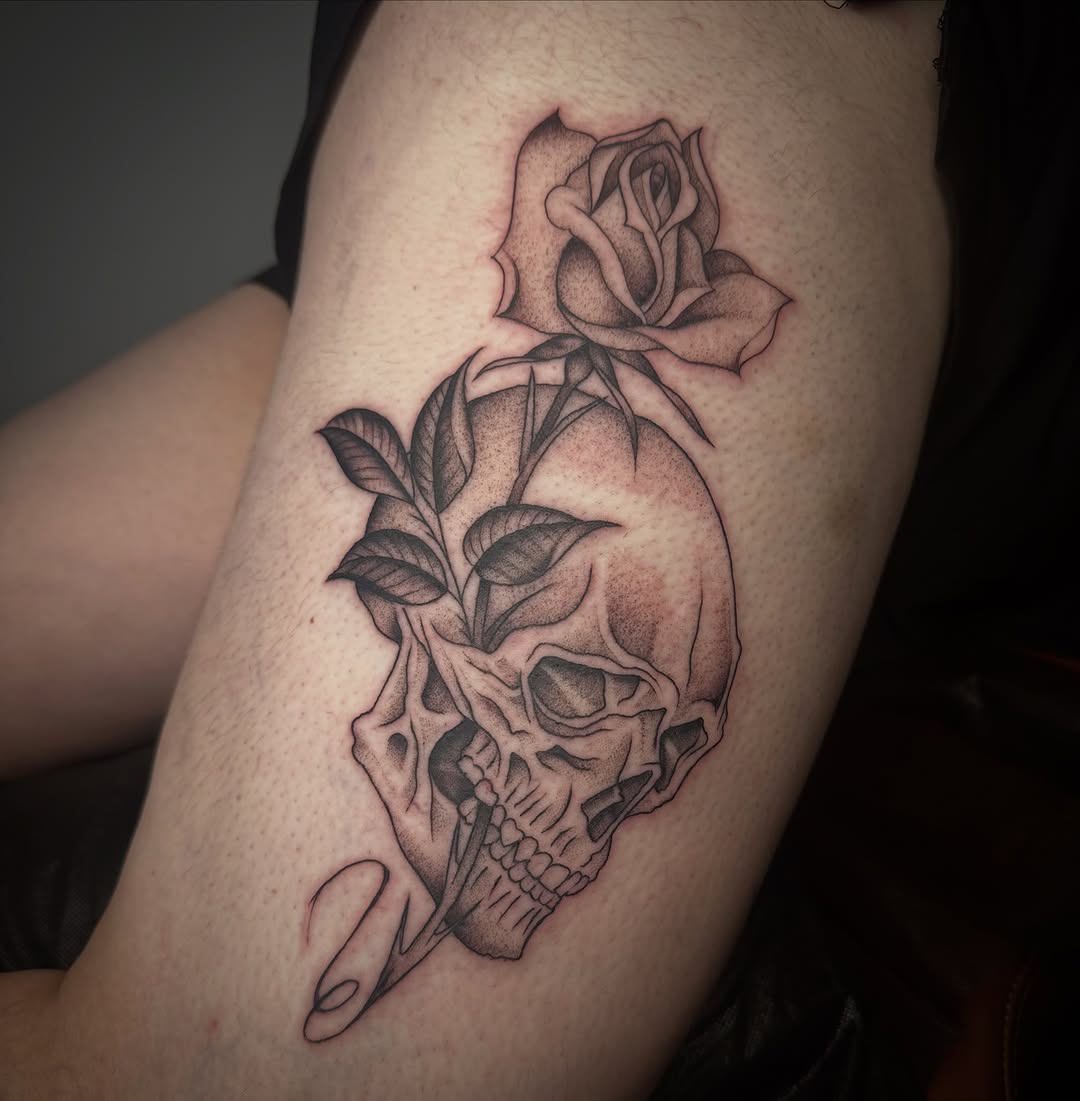 Tattoo by @nambiepambie — black_and_grey, realism