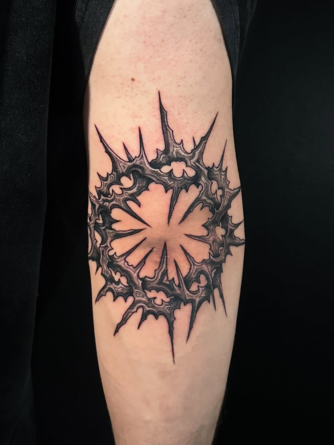 Tattoo by @haiziegrey — blackwork, dark_realism