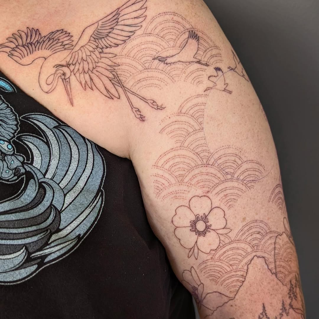 Tattoo by @spritesup โ japanese_irezumi, fine_line