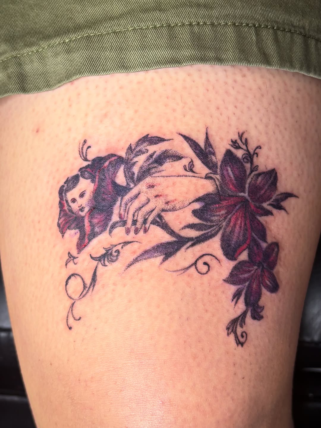Tattoo by @valentine_tats — illustrative, dark_realism