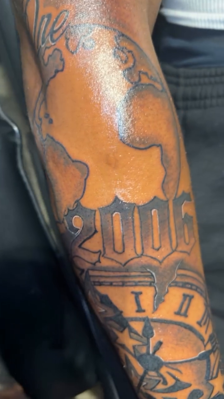 Tattoo by @tatzbythadon โ blackwork, lettering_script