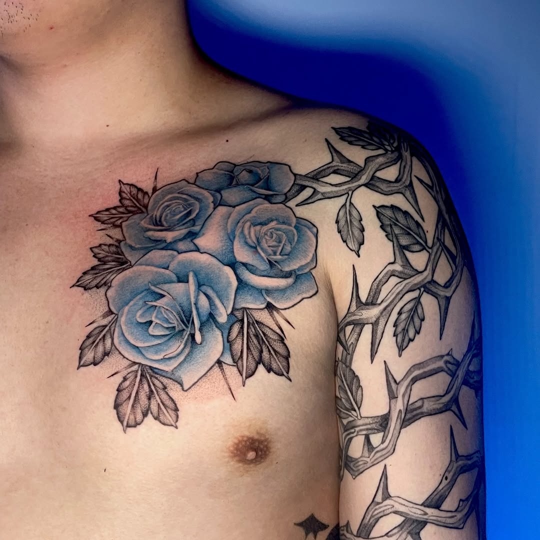 Tattoo by @softnddirty — black_and_grey, dotwork