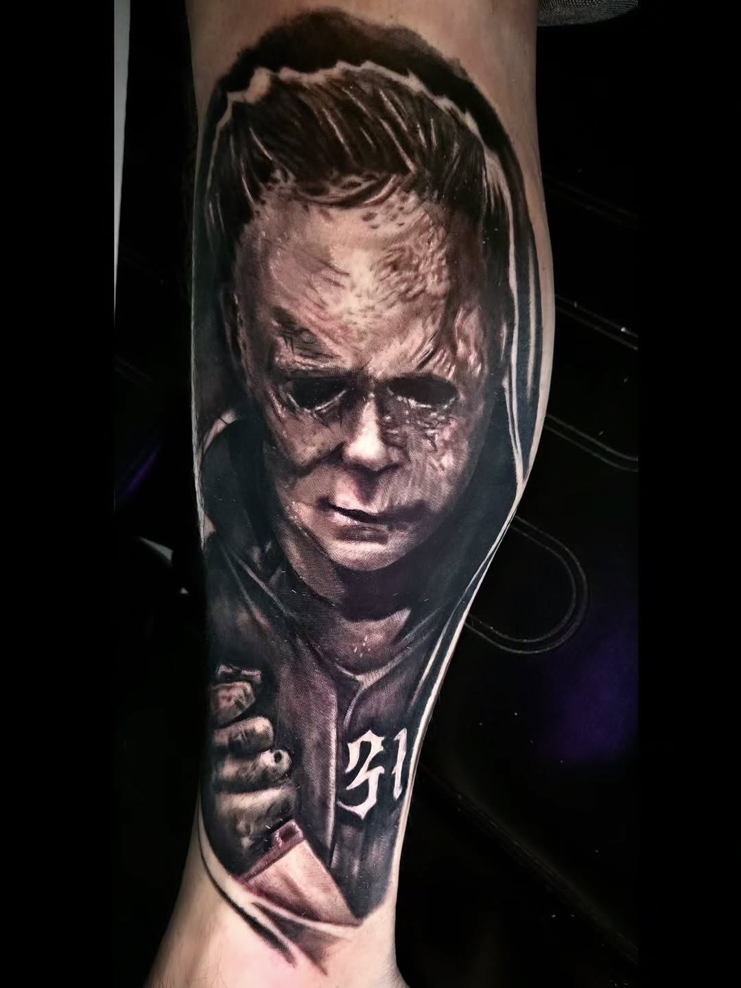 Tattoo by @goth_ross_502 — realism, black_and_grey