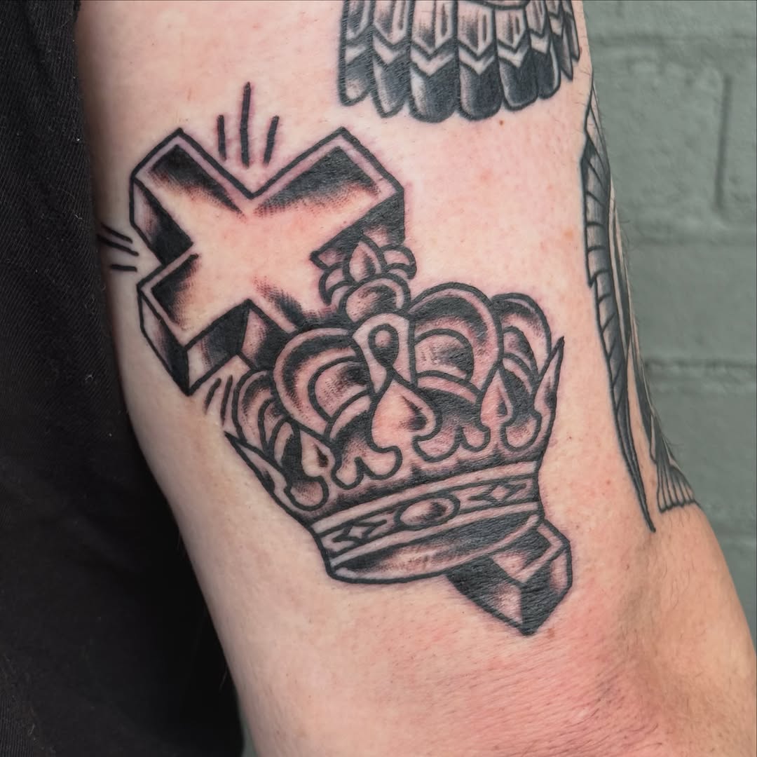 Tattoo by @rev.claytattooer — american_traditional, black_and_grey