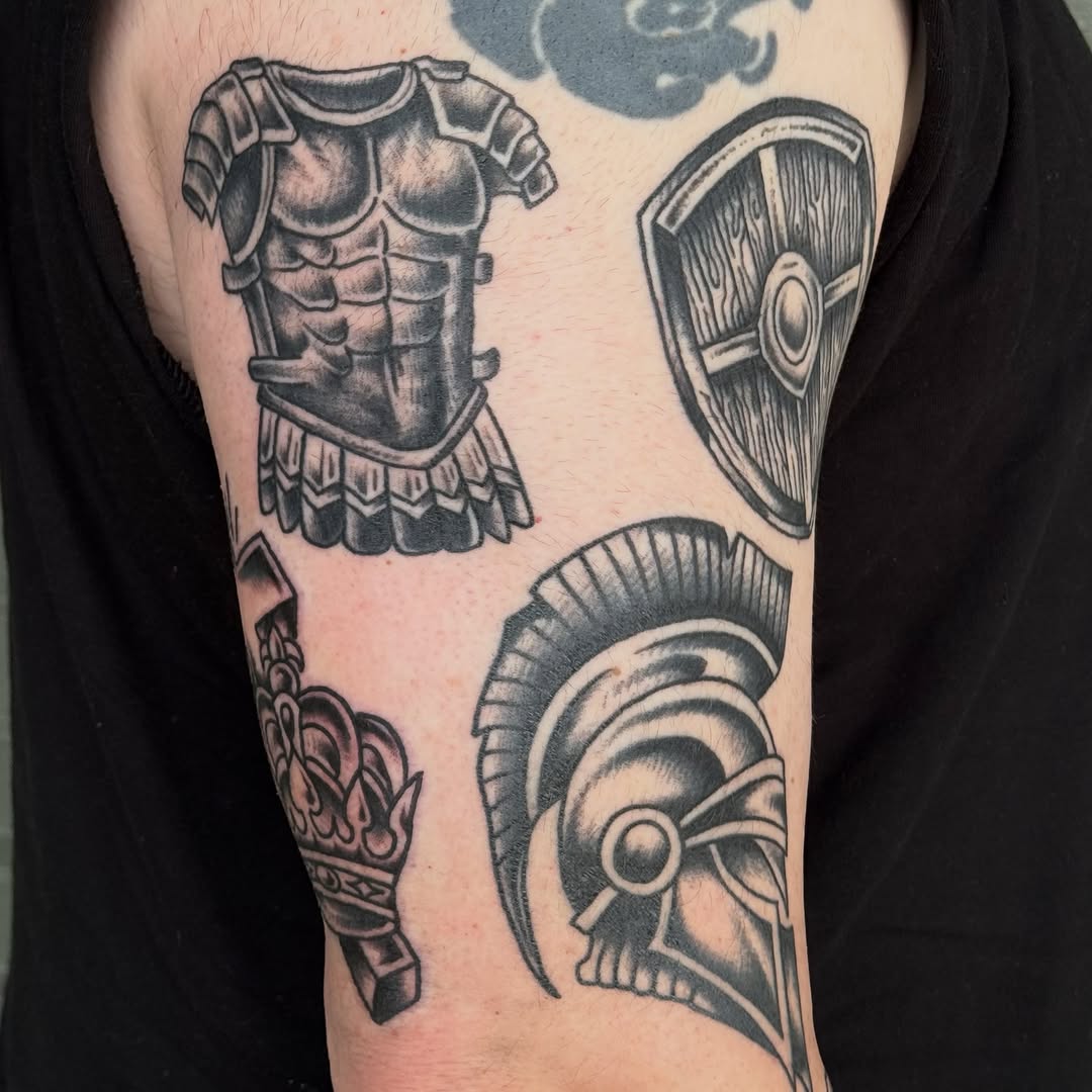 Tattoo by @rev.claytattooer — american_traditional, black_and_grey