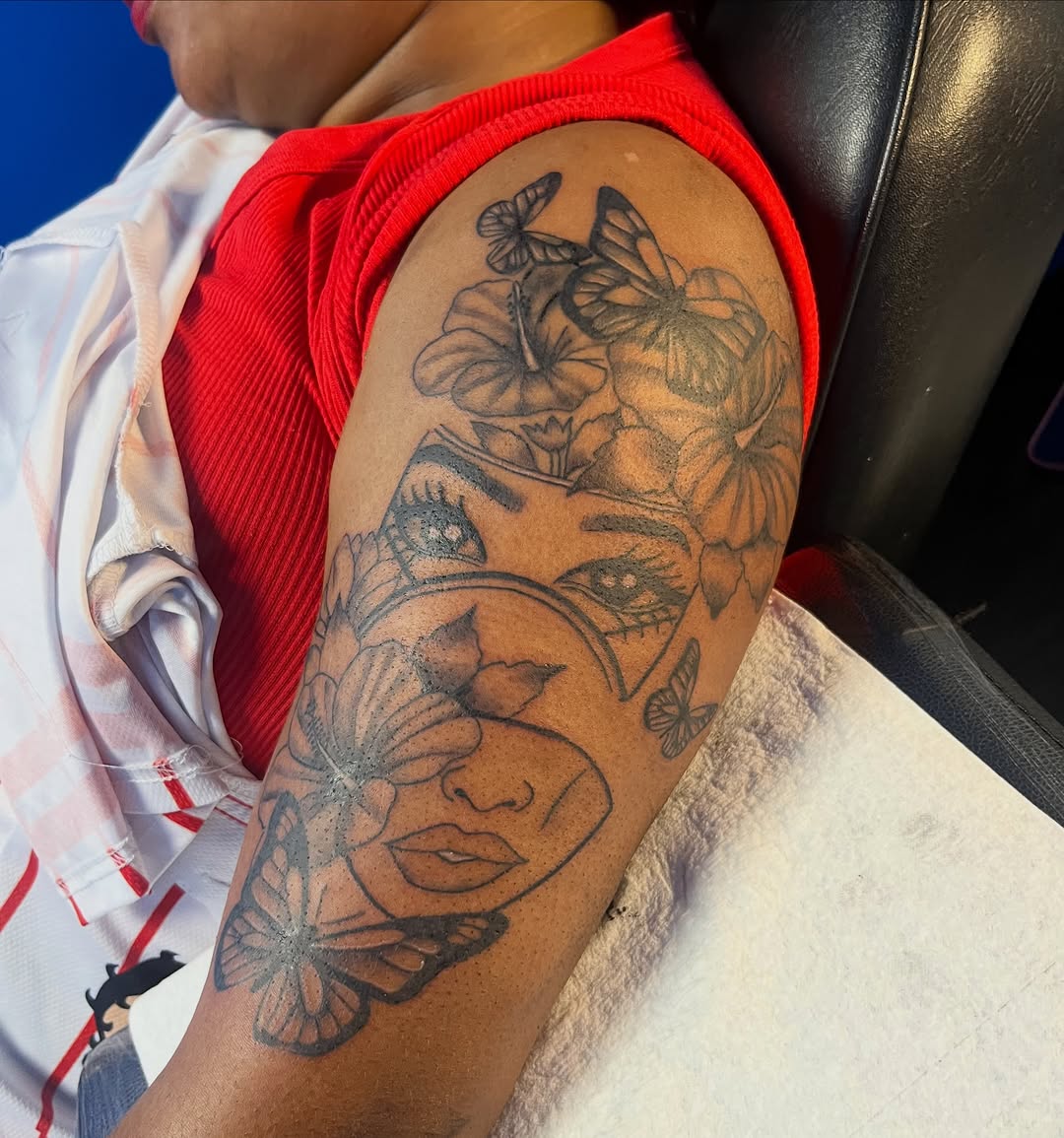 Tattoo by @charlotte.monae — illustrative, black_and_grey