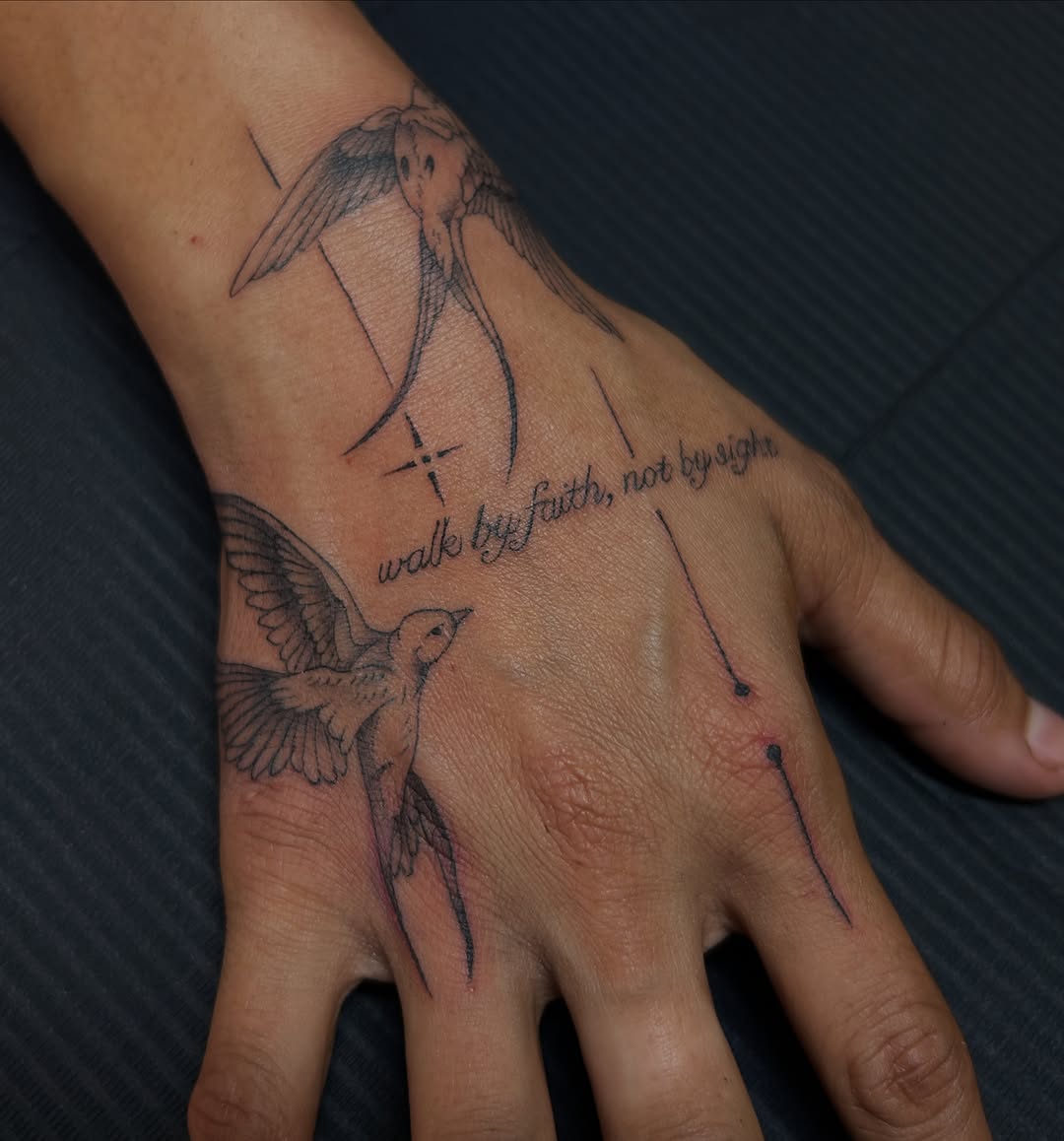Tattoo by @ahsatan.ink — fine_line, lettering_script