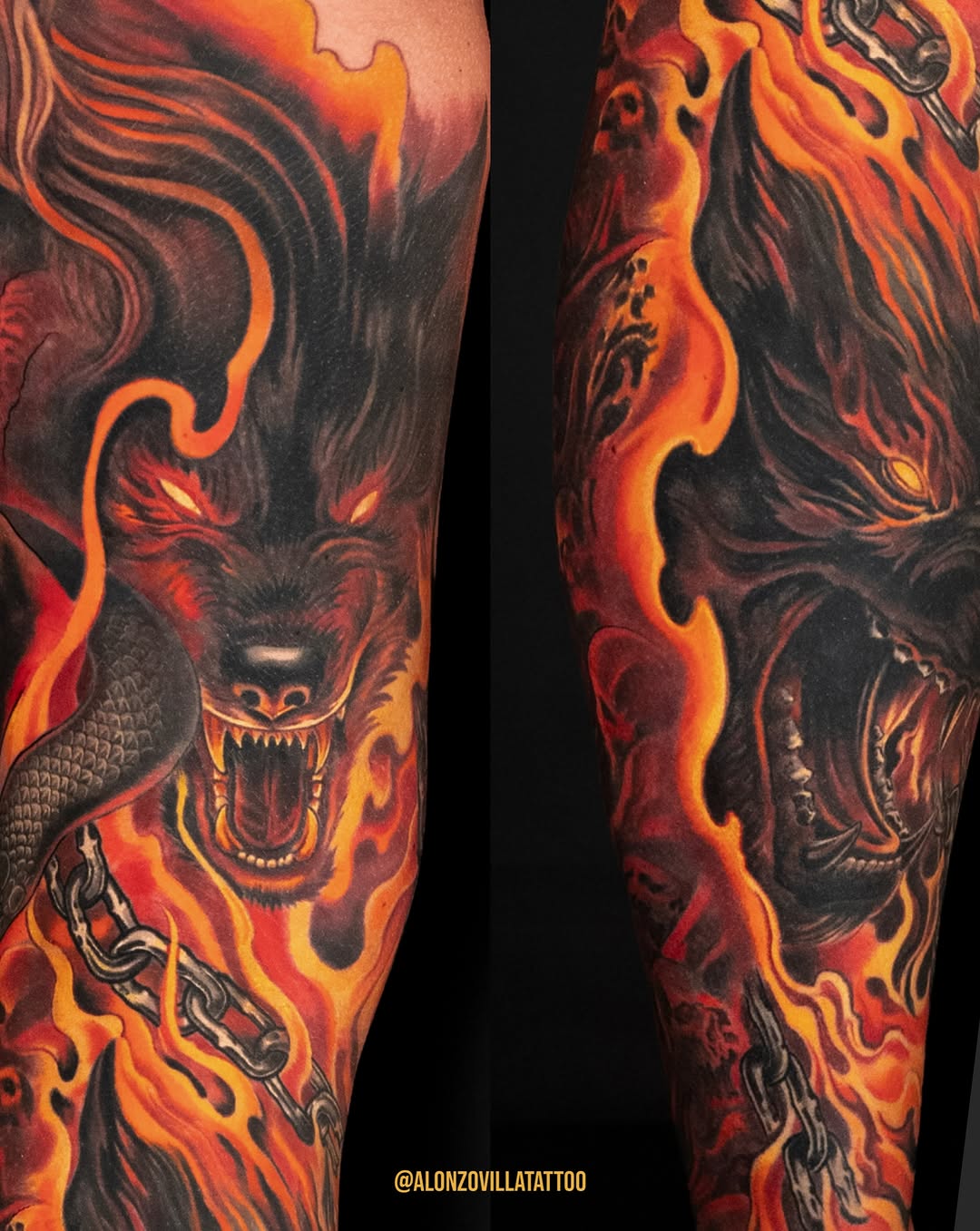 Tattoo by @alonzovillatattoo — realism, dark_realism