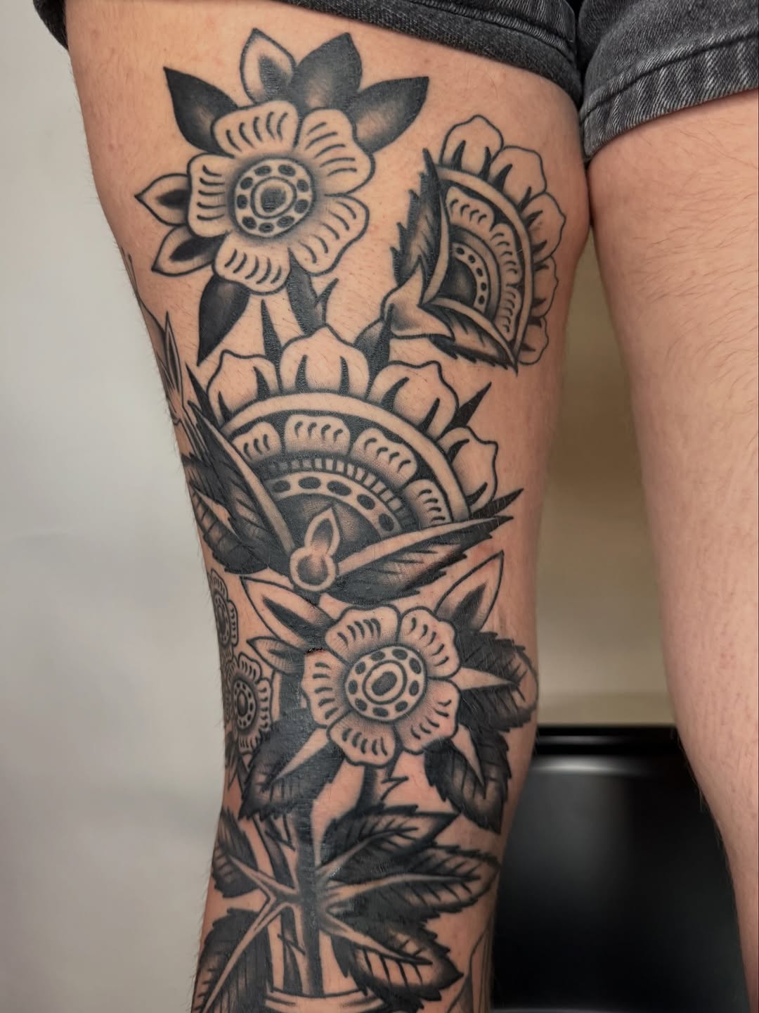 Tattoo by @jacquirosetattoos — american_traditional, black_and_grey