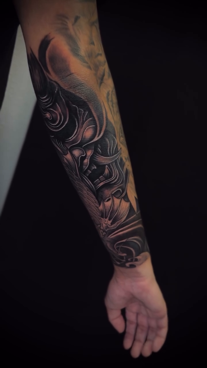 Tattoo by @kyle.inkz โ japanese_irezumi, black_and_grey