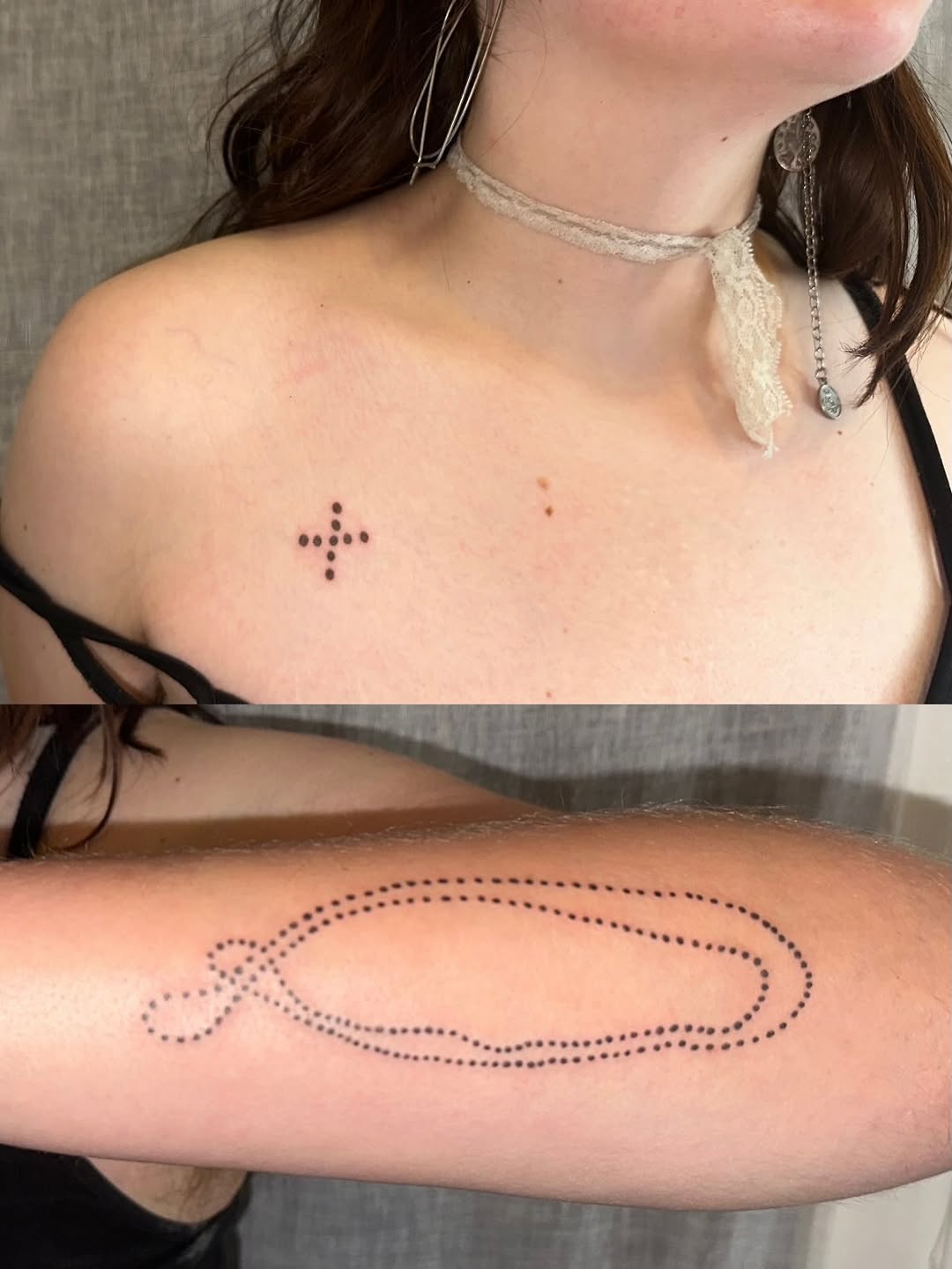 Tattoo by @pokingyousoftly — dotwork, minimalist