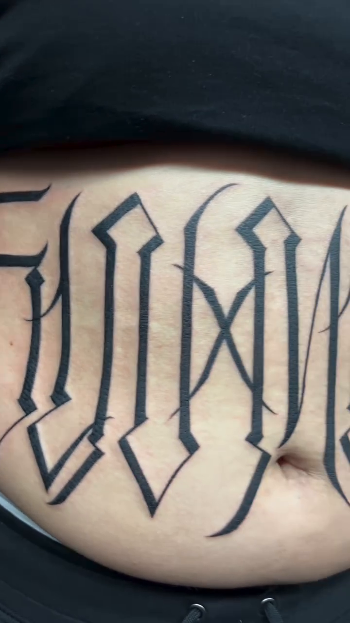 Tattoo by @dave_duck — lettering_script, chicano
