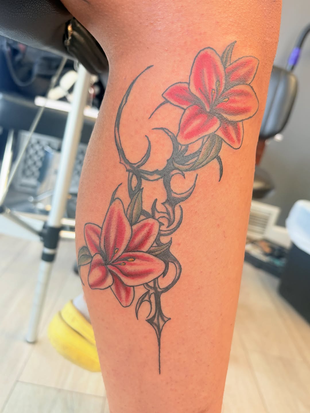 Tattoo by @mothboy_tattoo — black_and_grey