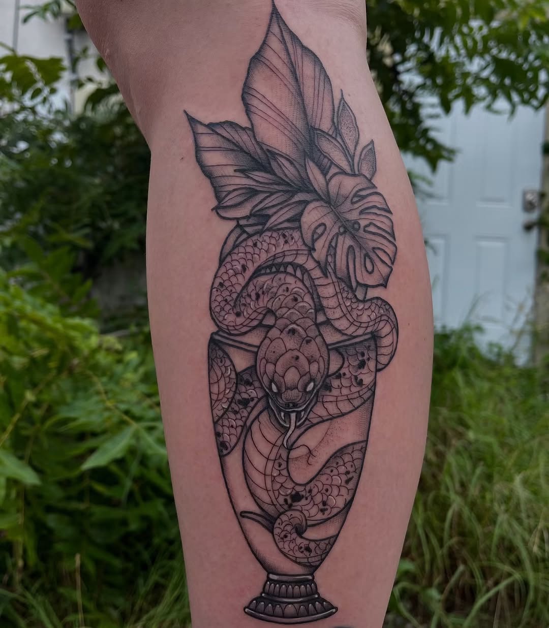 Tattoo by @swampzillla — illustrative, black_and_grey