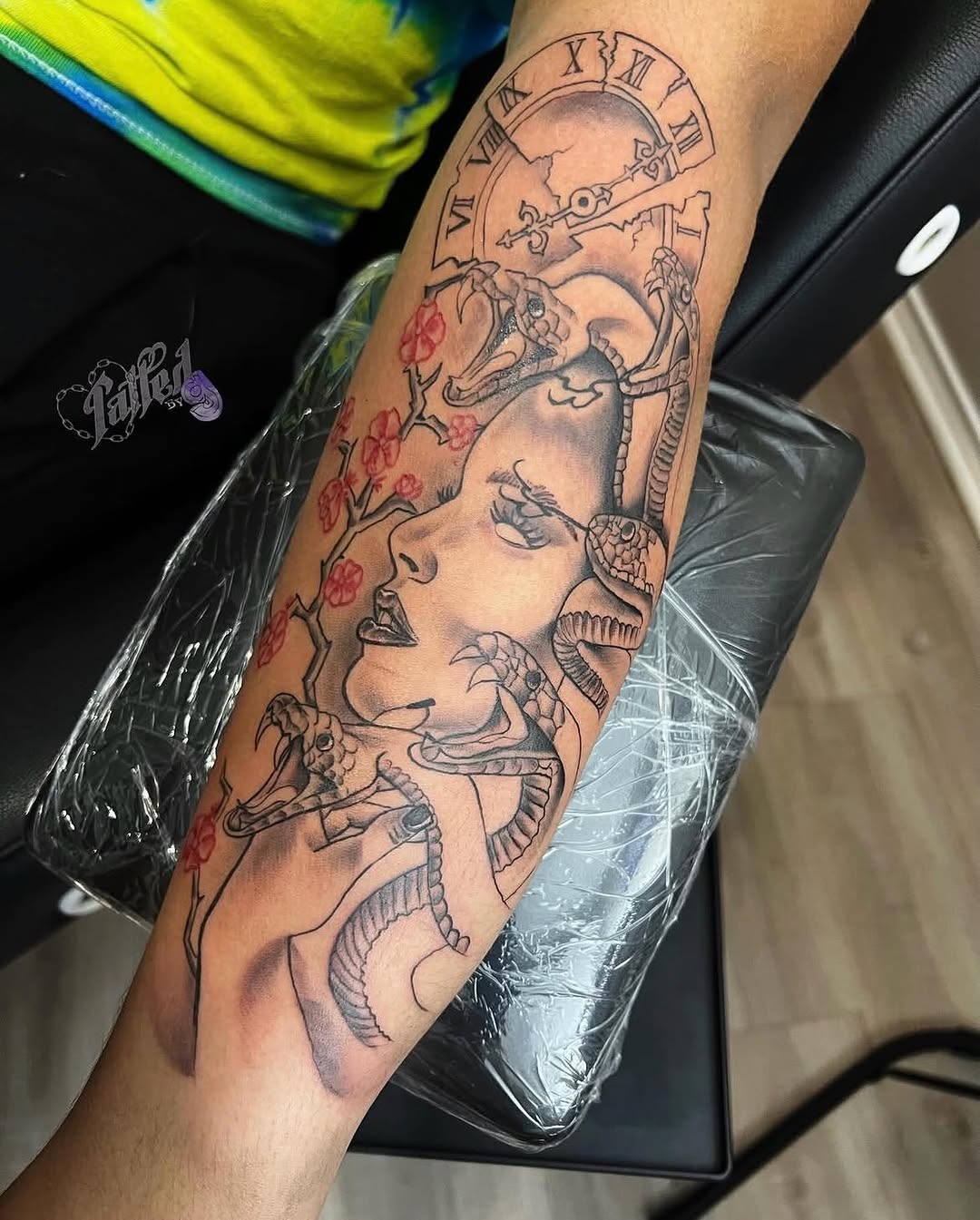 Tattoo by @tatteedbygg — black_and_grey