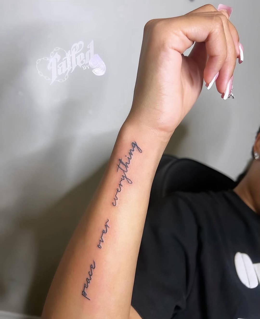 Tattoo by @tatteedbygg — lettering_script, fine_line