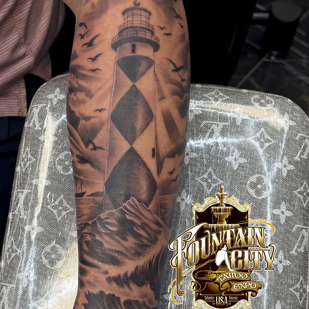 Tattoo by @fuxwithamber β realism, black_and_grey