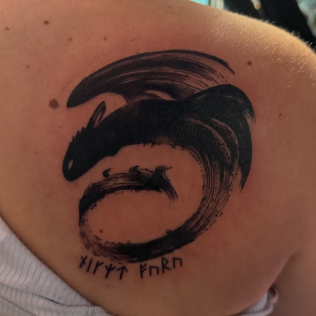 Tattoo by @sinfulwaifu β blackwork, lettering_script