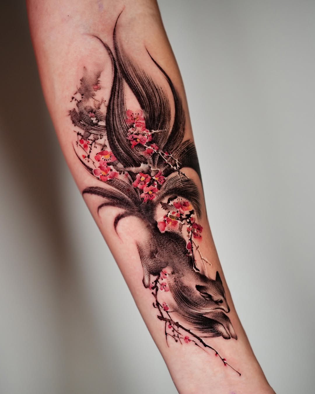 Tattoo by @jiya.brush — japanese_irezumi, watercolor