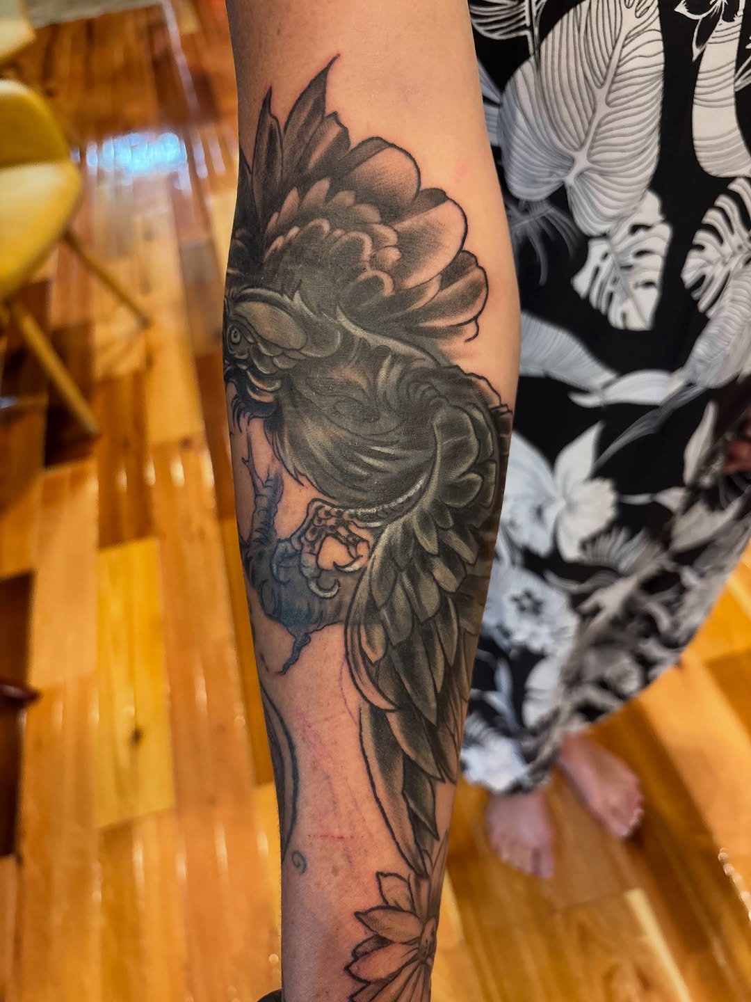 Tattoo by @komfort — black_and_grey, realism