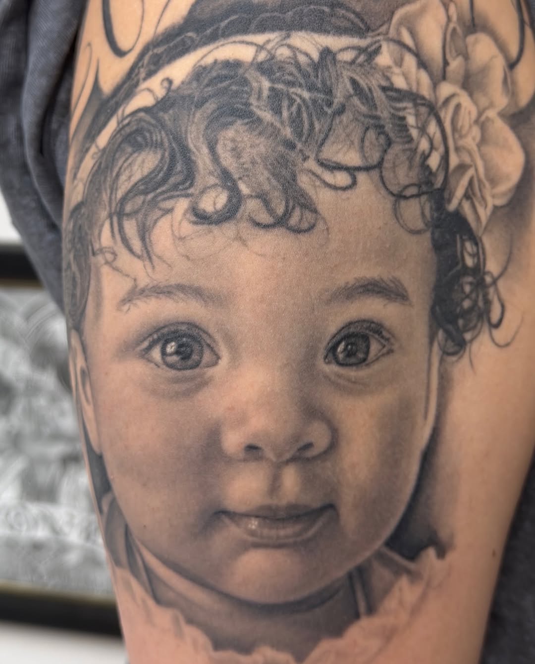 Tattoo by @richie_moreno_tattoo — realism, black_and_grey
