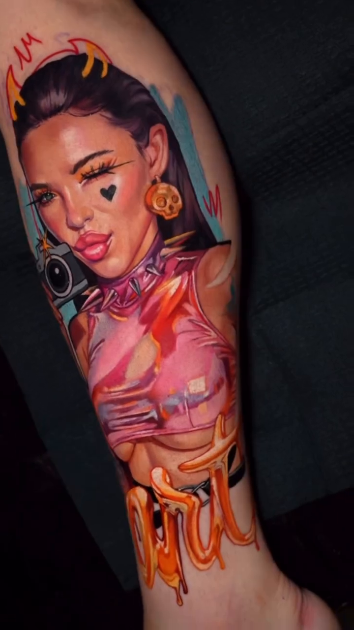 Tattoo by @pirojenko_tattoo — realism, trash_polka