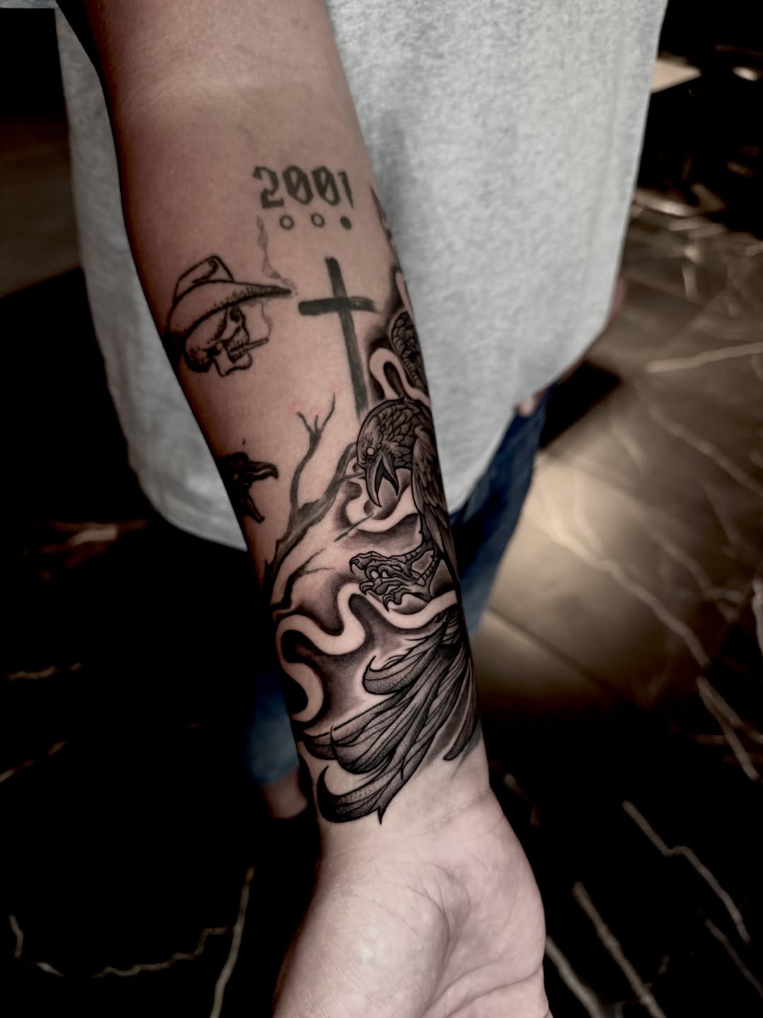Tattoo by @barbs.tattoos — black_and_grey