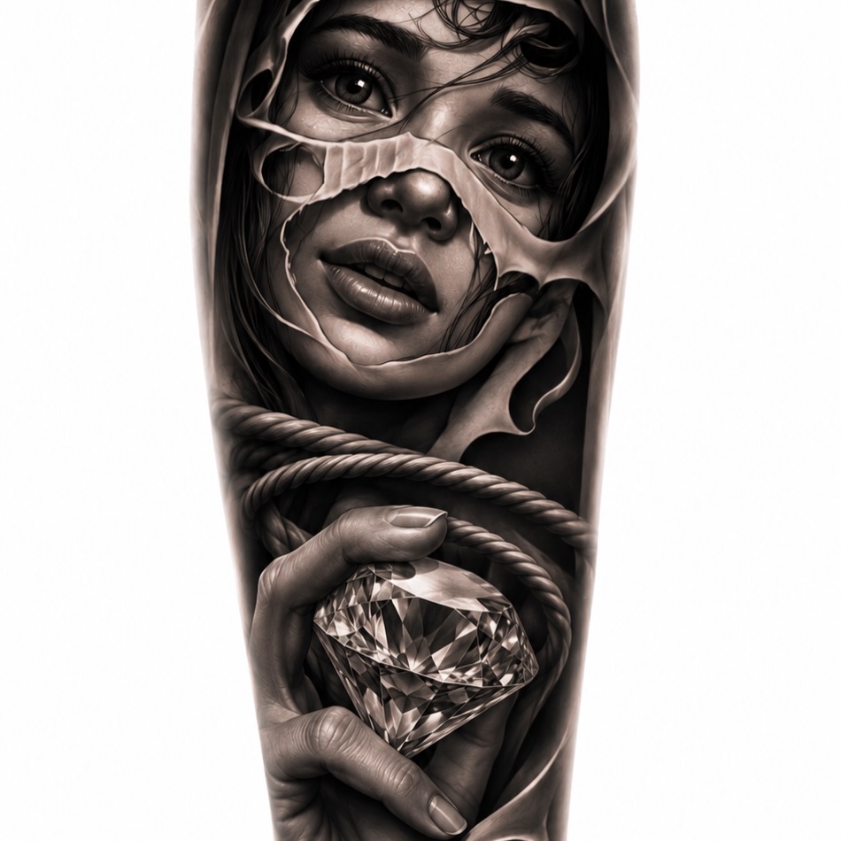 Tattoo by @skakk.tattow_ — realism, black_and_grey