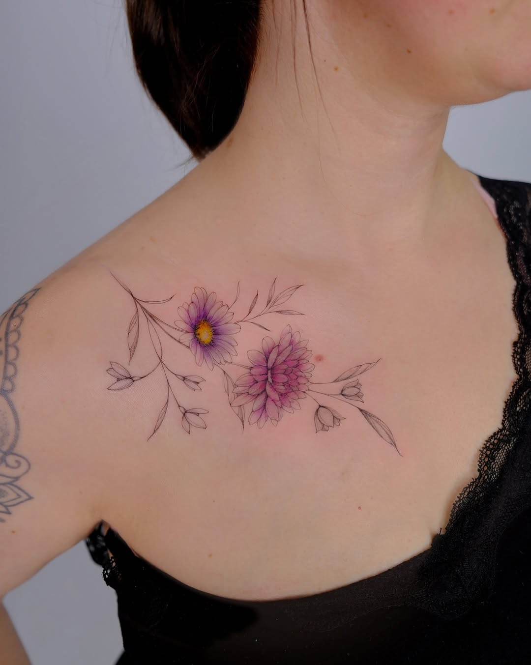 Tattoo by @shishkina_art โ fine_line, watercolor