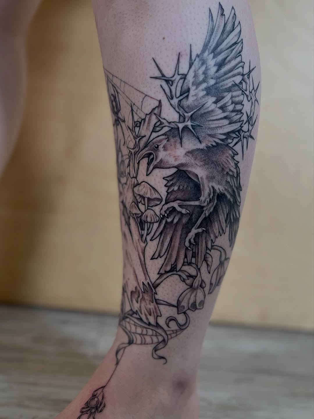 Tattoo by @kelsi_hooper_tattoo — black_and_grey