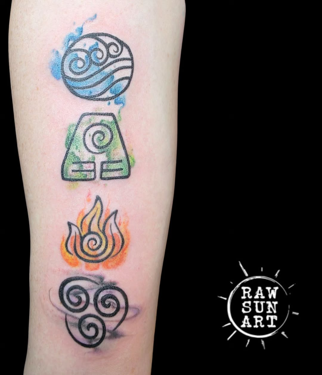 Tattoo by @raw.sun.art — watercolor, fine_line