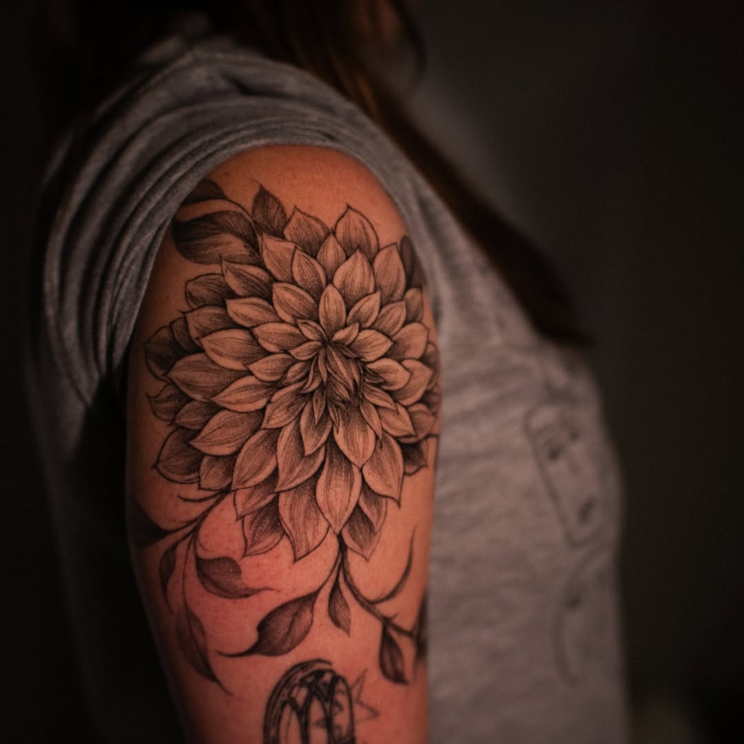 Tattoo by @simwerks — black_and_grey, illustrative