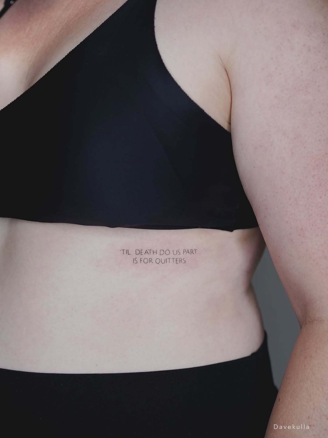 Tattoo by @davekulla.tattoo — lettering_script, fine_line