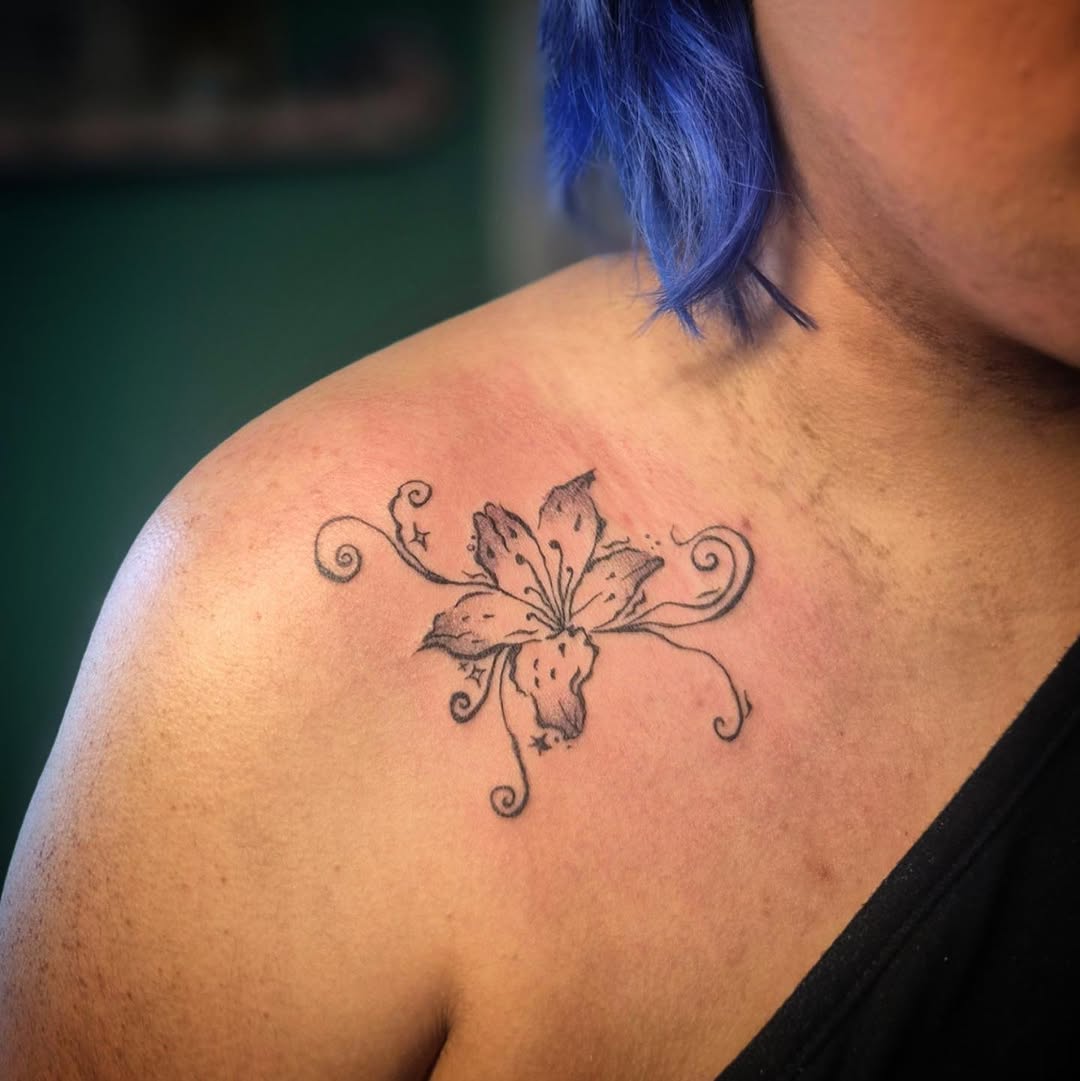 Tattoo by @wickedlilyink — illustrative, fine_line