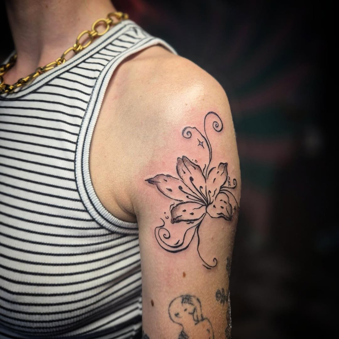 Tattoo by @wickedlilyink — illustrative, fine_line