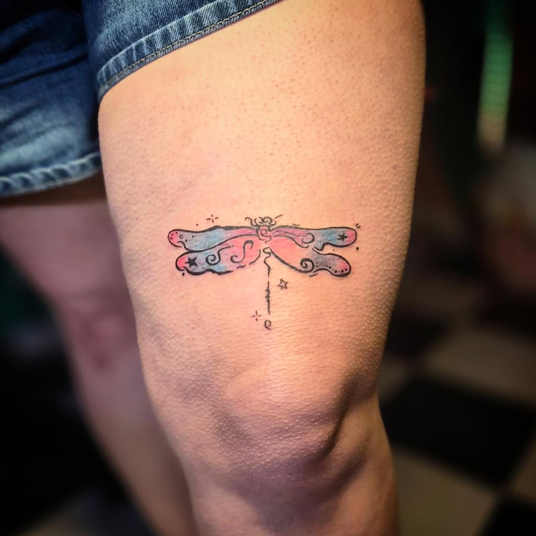 Tattoo by @wickedlilyink — illustrative, watercolor