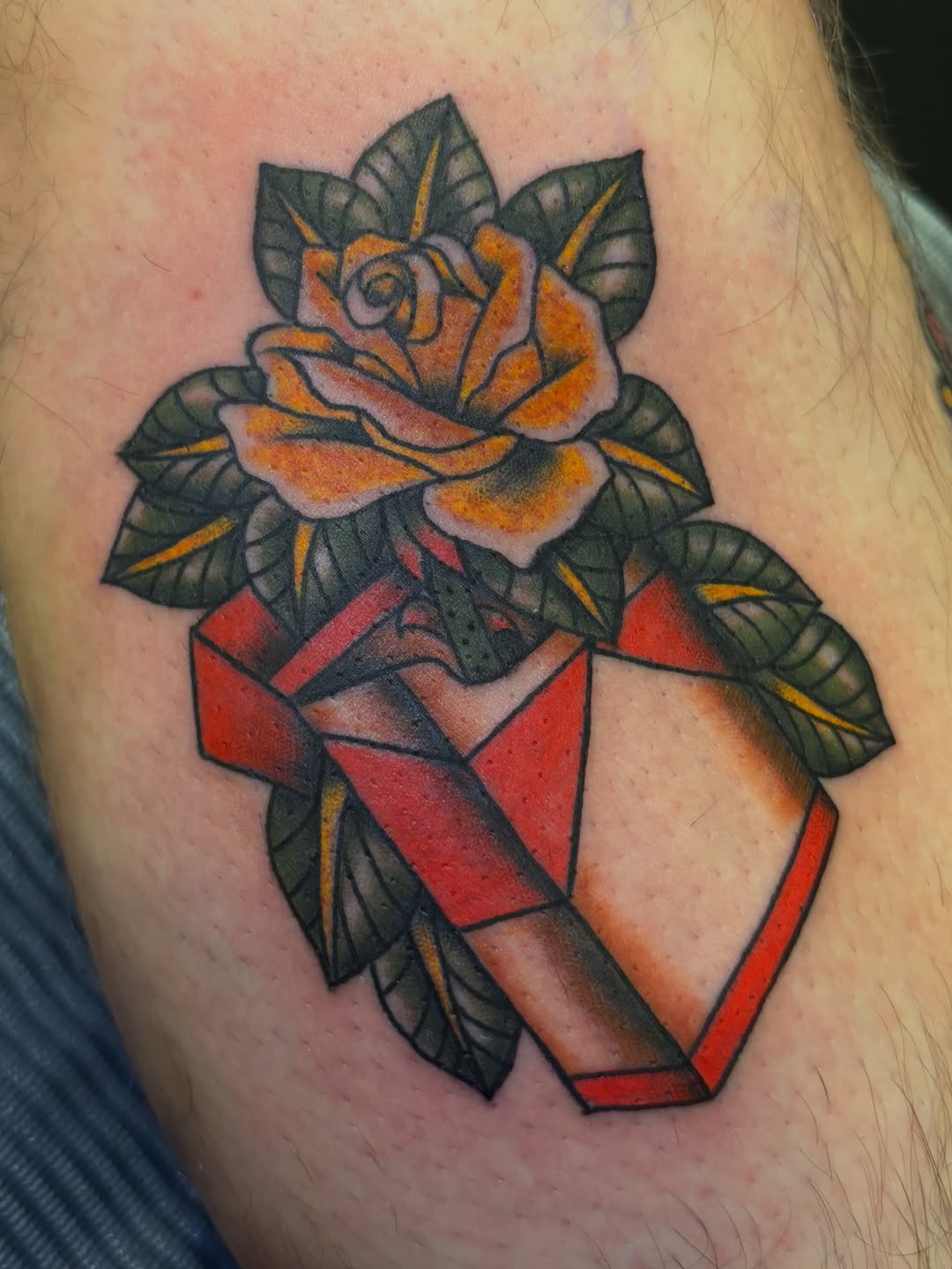 Tattoo by @threeofdaggers — american_traditional, illustrative