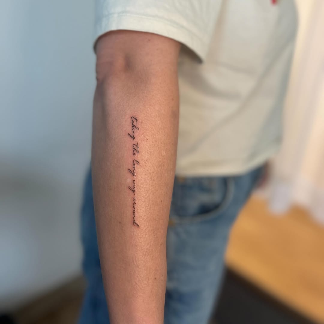 Tattoo by @littleinkliv โ fine_line, lettering_script