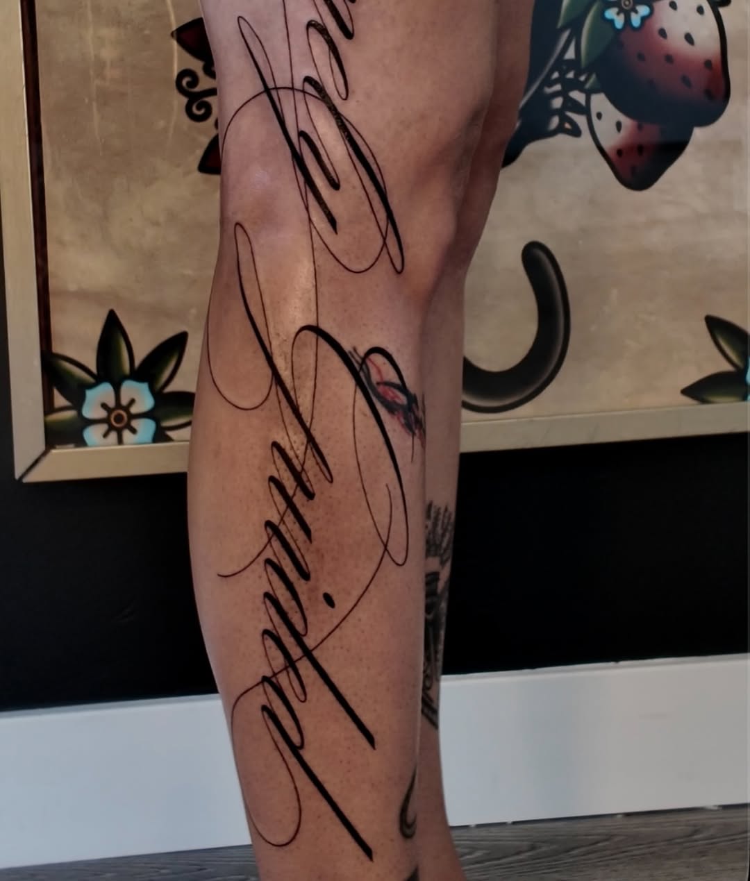 Tattoo by @inked_by_ki — lettering_script, illustrative