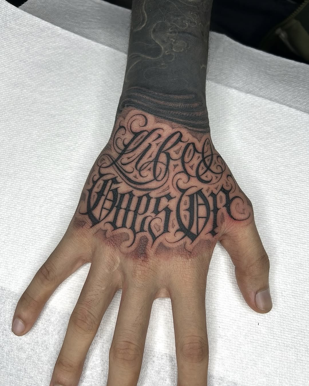 Tattoo by @joon_letters — lettering_script, chicano