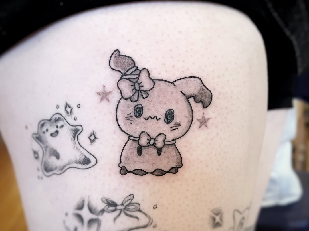 Tattoo by @bai.bai.bunni.tattoos — black_and_grey