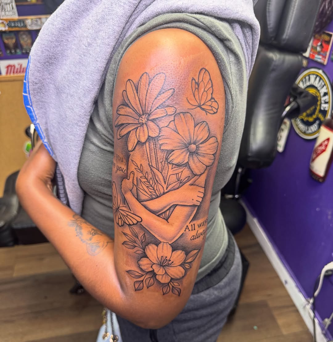 Tattoo by @tattoocaine โ illustrative, black_and_grey