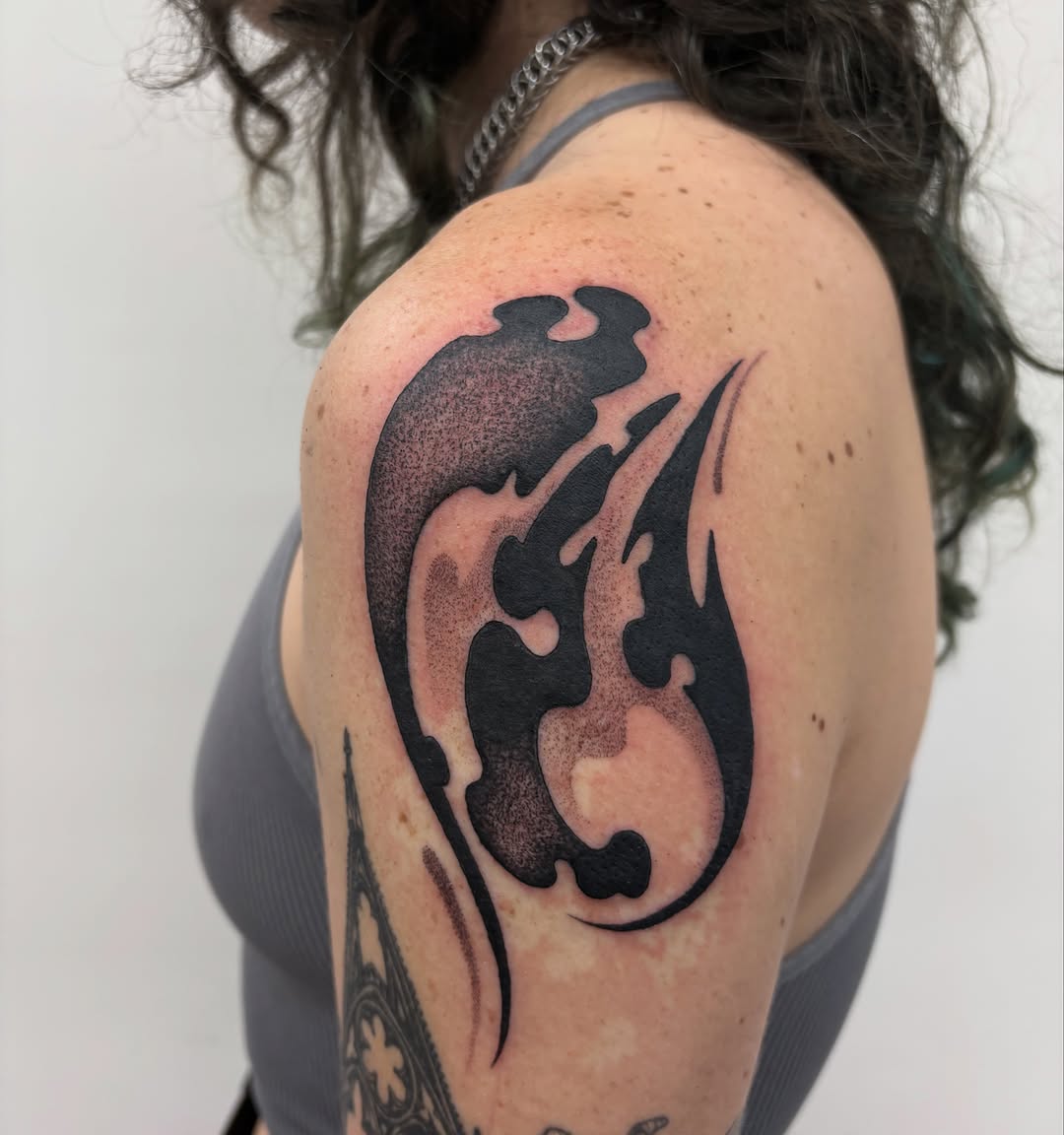 Tattoo by @slime.time.live — blackwork, illustrative