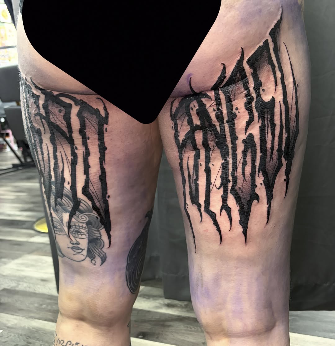 Tattoo by @bodyartbyalia — blackwork, illustrative
