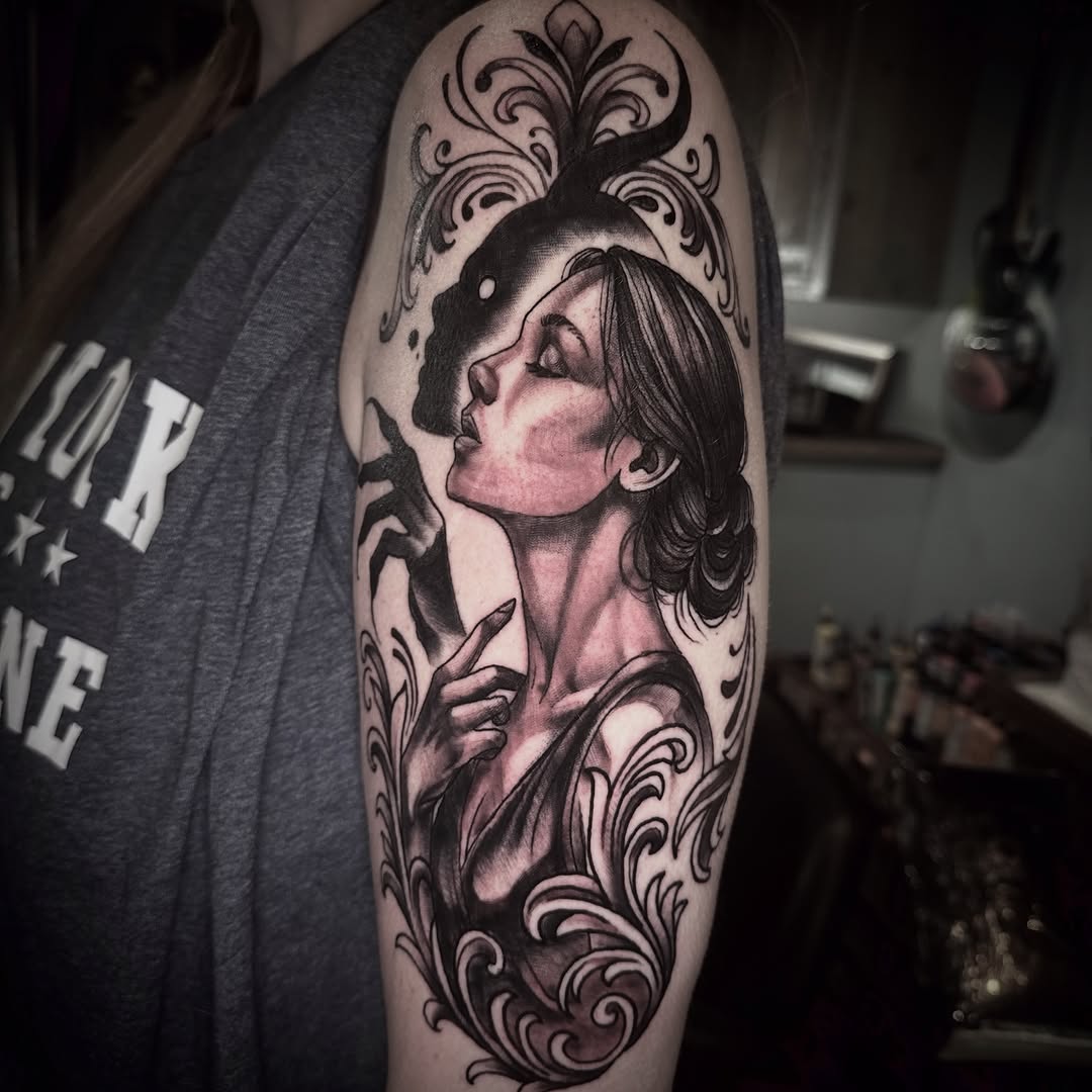 Tattoo by @coryhaberman โ realism, black_and_grey